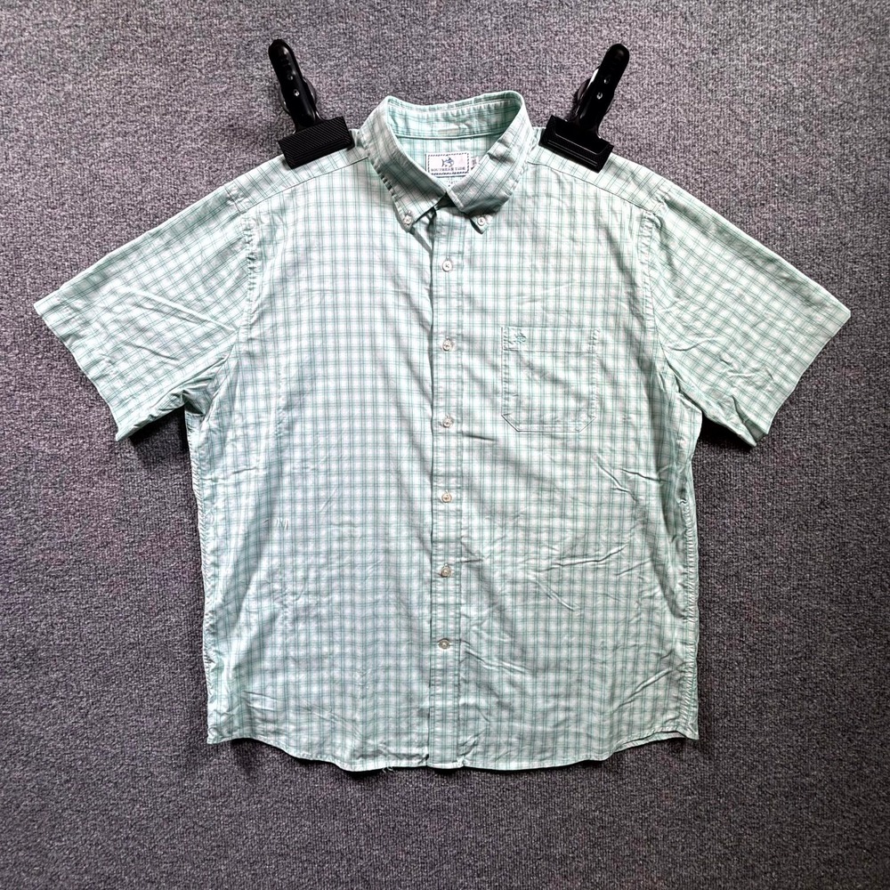 Southern Tide Intercoastal Shirt Men's XL Green Tartan Plaid Casual Button Down